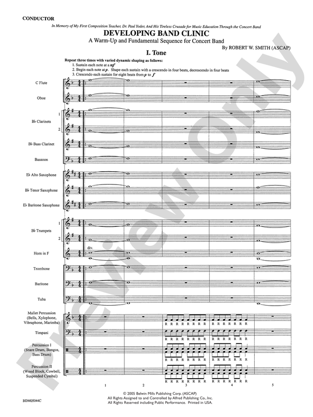 Developing Band Clinic (A Warm-Up and Fundamental Sequence for Concert Band) - Concert Band Conductor Score & Parts (Digital Download)
