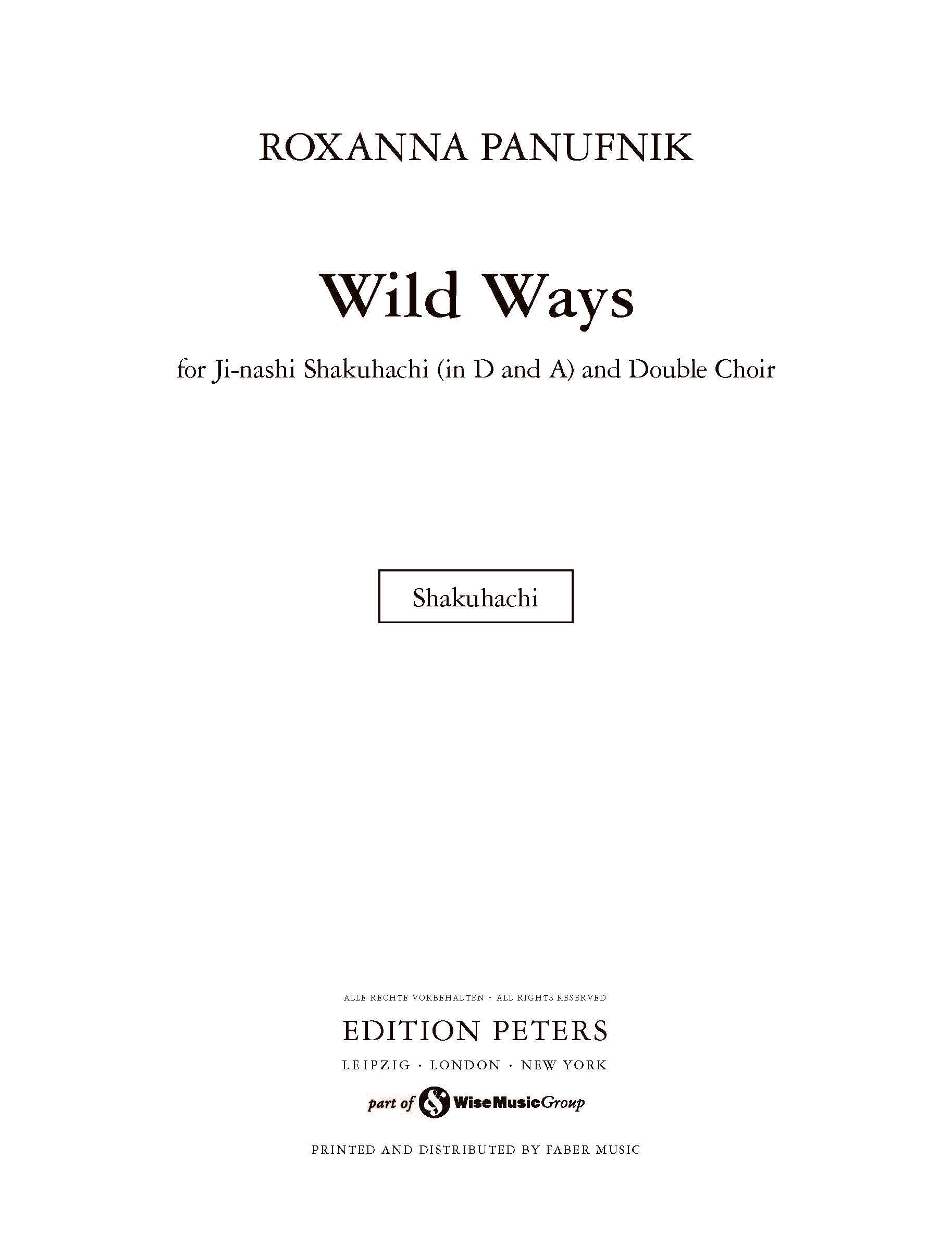 Wild Ways (EP71895b) - Shakuhachi (Digital Download)