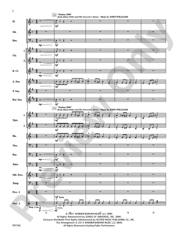 The Magic of Harry Potter - Concert Band Conductor Score & Parts (Digital Download)