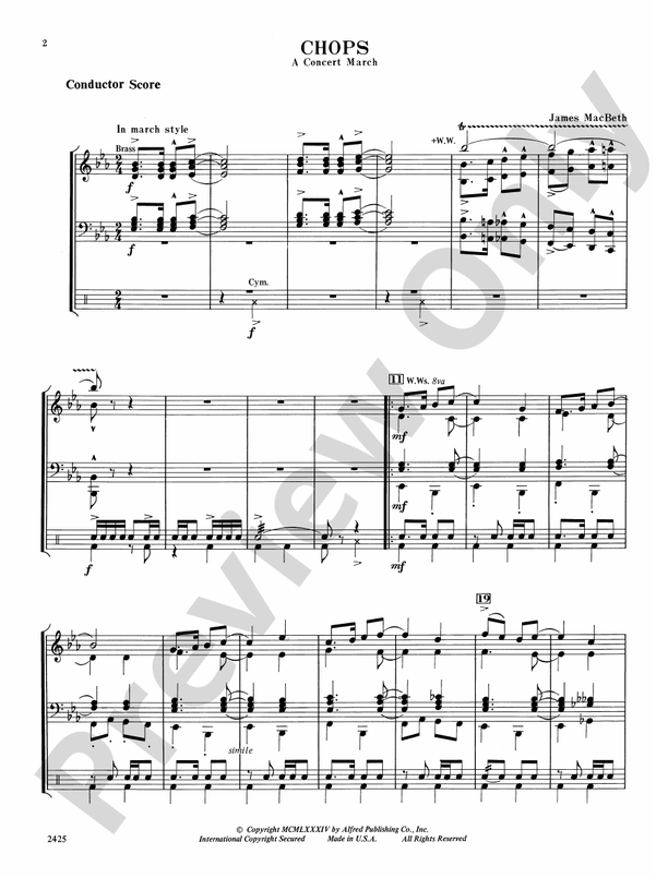 Chops - Concert Band Conductor Score & Parts (Digital Download)