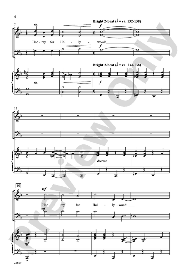 Hooray for Hollywood – SAB Choral Octavo (Digital Download)