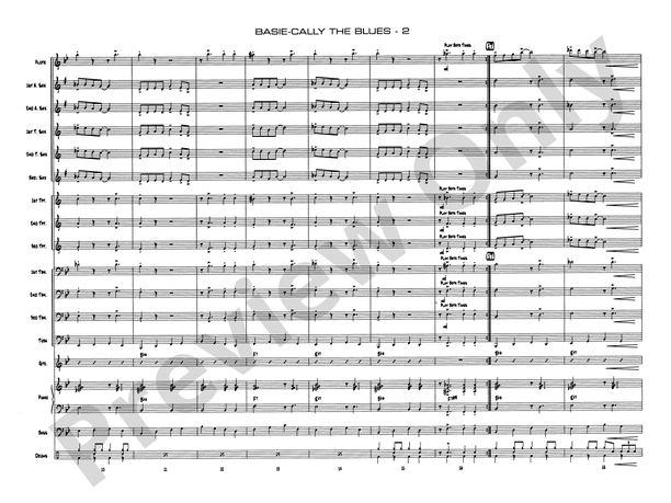 Basie-Cally the Blues - Jazz Ensemble Conductor Score & Parts (Digital Download)