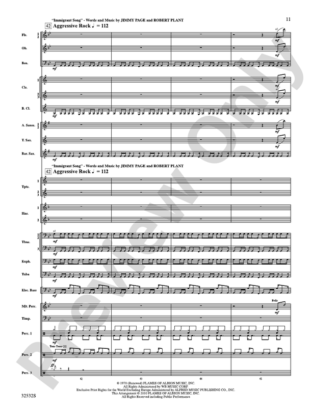 Led Zeppelin on Tour - Concert Band Conductor Score & Parts (Digital Download)