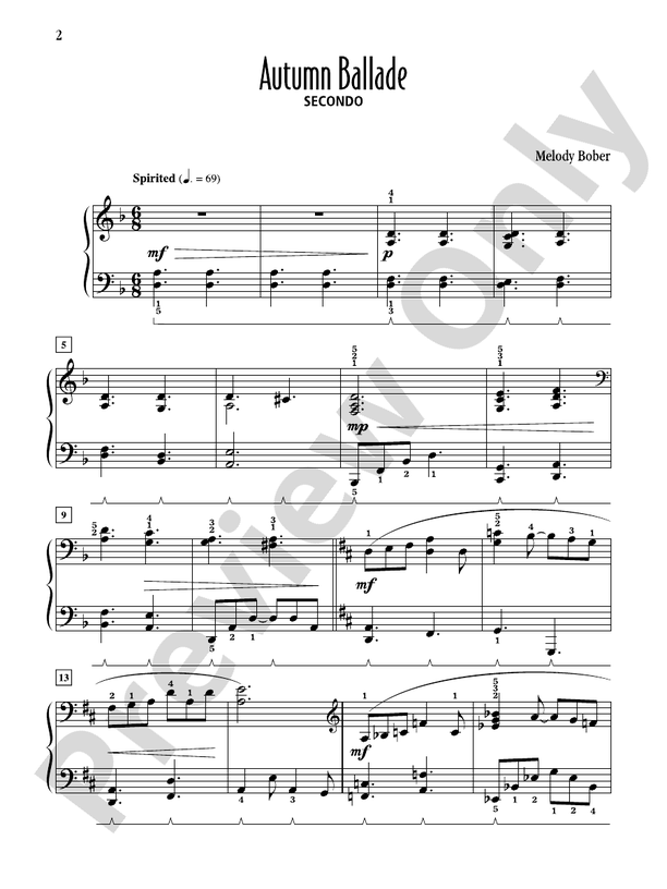 Autumn Ballade - 1 Piano, 4 Hands (Digital Download)