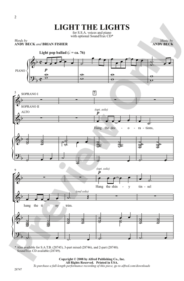 Light the Lights – SSA Choral Octavo (Digital Download)