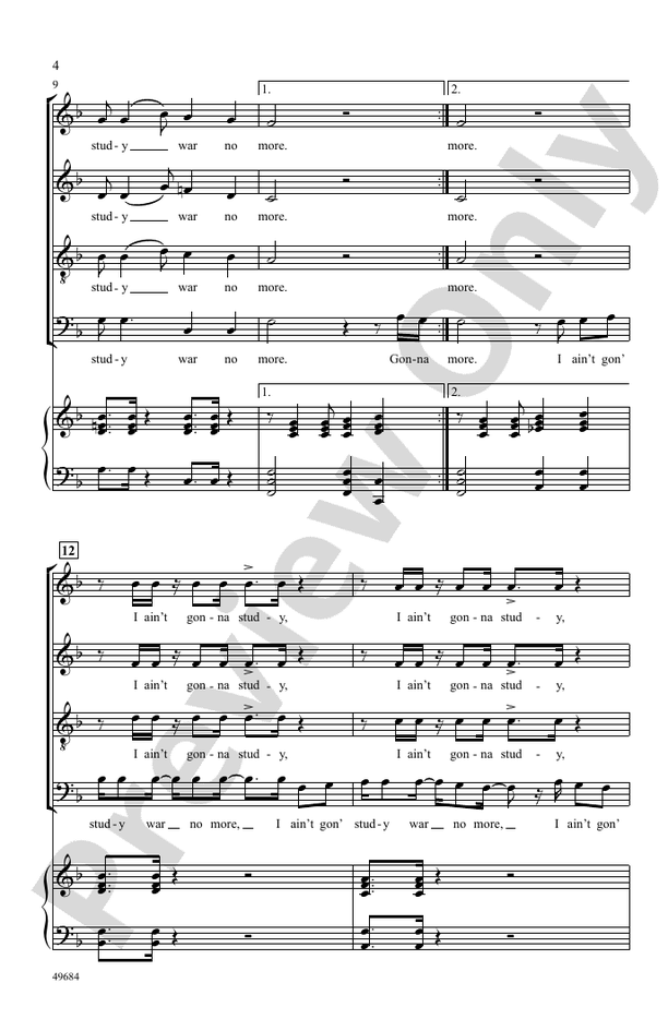Down by the Riverside - SATB Choral Octavo (Digital Download)