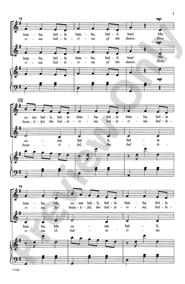 Ma Bella Bimba – 2-Part Choral Octavo (Digital Download)