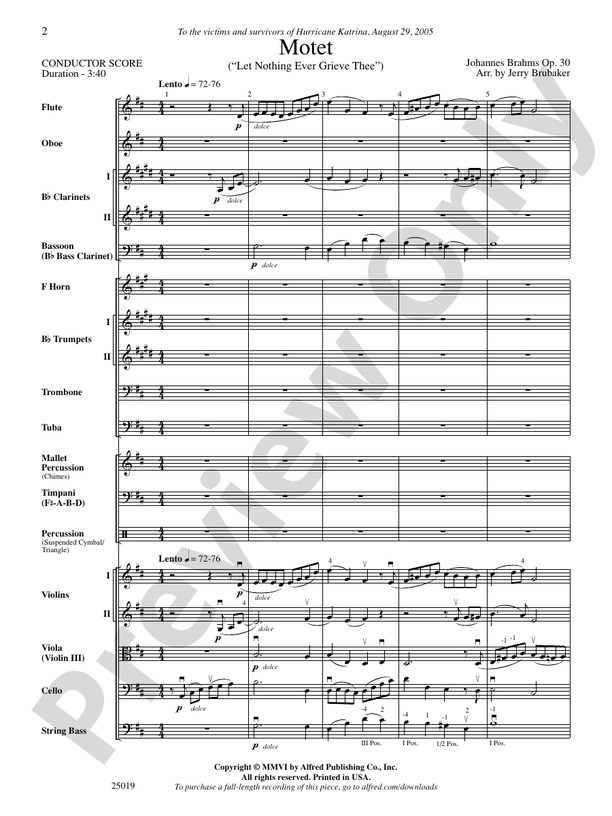 Motet – Full Orchestra Conductor Score & Parts (Digital Download)