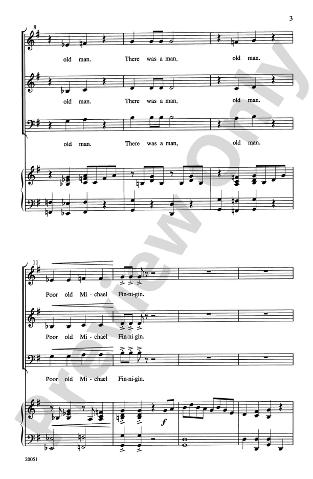 Michael Finnigin – 3-Part Mixed Choral Octavo (Digital Download)