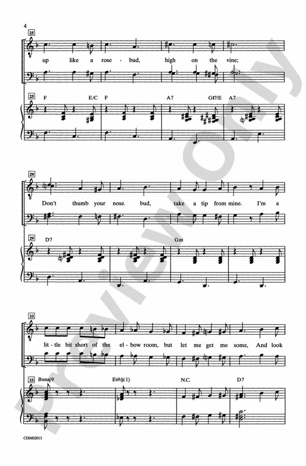 Hey, Look Me Over – TTBB Choral Octavo (Digital Download)