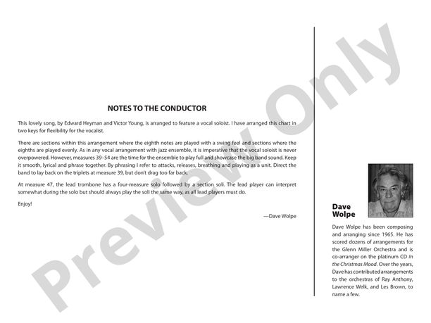 When I Fall in Love - Jazz Ensemble Conductor Score & Parts(Digital Download)