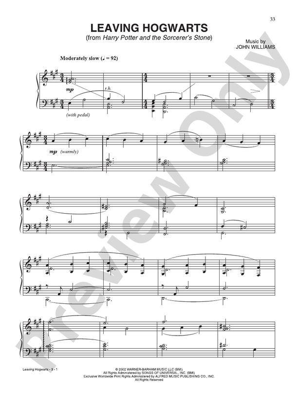 Leaving Hogwarts (from "Harry Potter and the Sorcerer's Stone") - Piano (Digital Download)