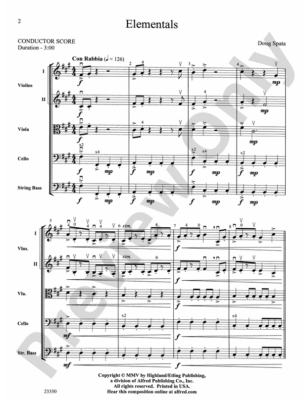 Elementals – String Orchestra Conductor Score & Parts (Digital Download)