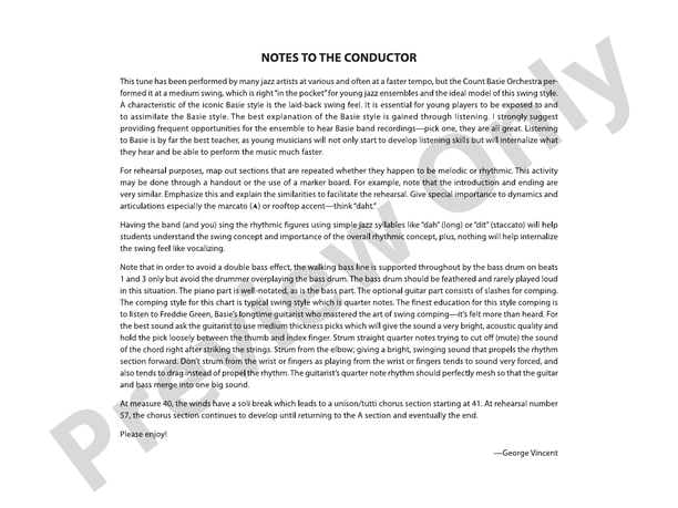 Broadway - Jazz Ensemble Conductor Score & Parts(Digital Download)