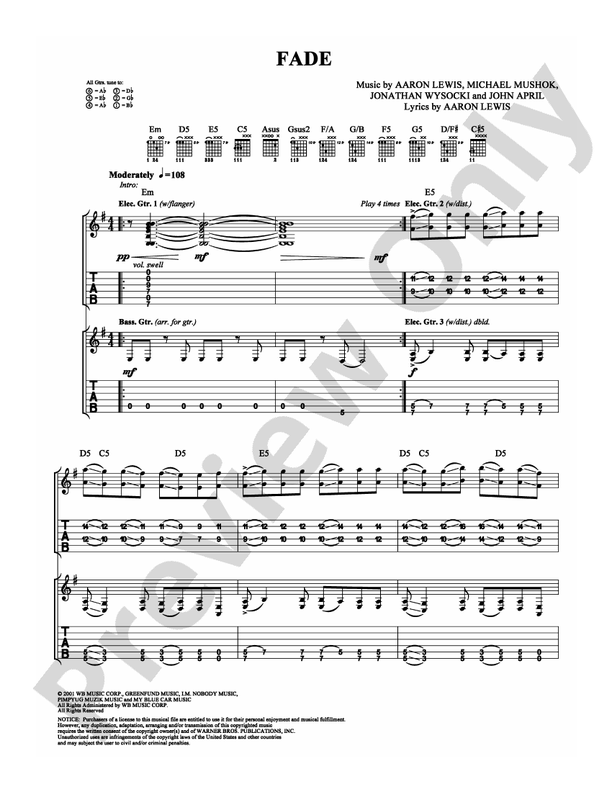 Fade - Guitar TAB (Digital Download)
