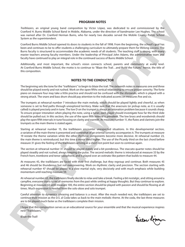 Trailblazers - Concert Band Conductor Score & Parts (Digital Download)