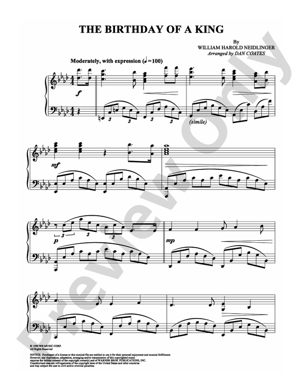 The Birthday of a King - DSM-PS-0007488 - Piano (Digital Download)