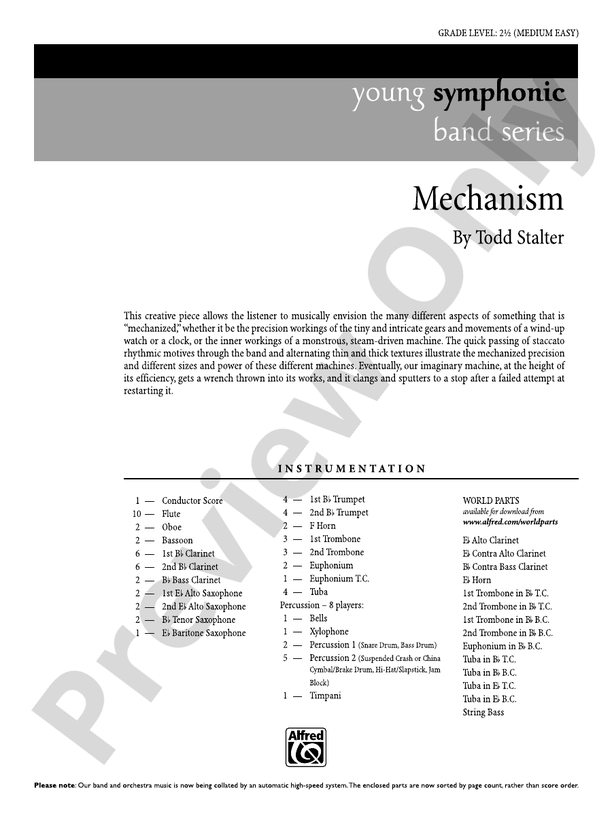 Mechanism - Concert Band Conductor Score & Parts (Digital Download)