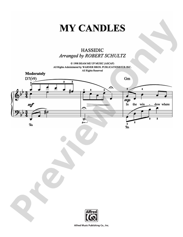 My Candles - Arr. Robert Schultz - Easy Piano (Digital Download)
