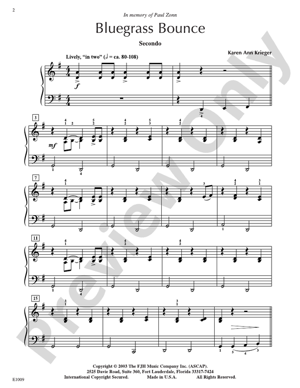 Bluegrass Bounce - Piano (Digital Download)