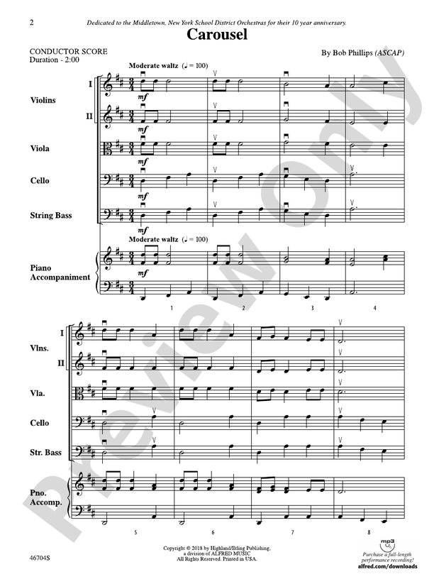 Carousel - String Orchestra Conductor Score & Parts (Digital Download)