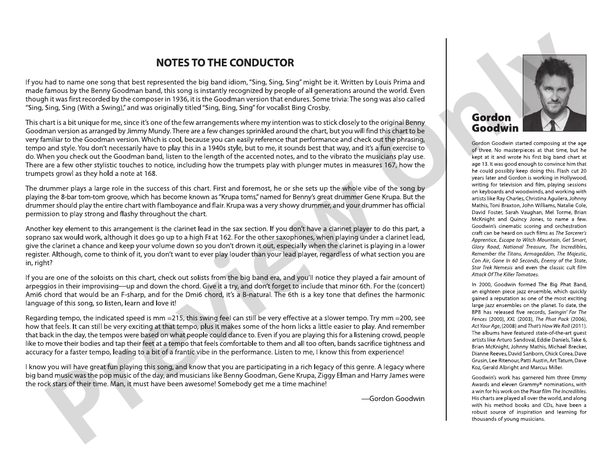 Sing, Sing, Sing (Grade 5) - Jazz Ensemble Conductor Score & Parts(Digital Download)