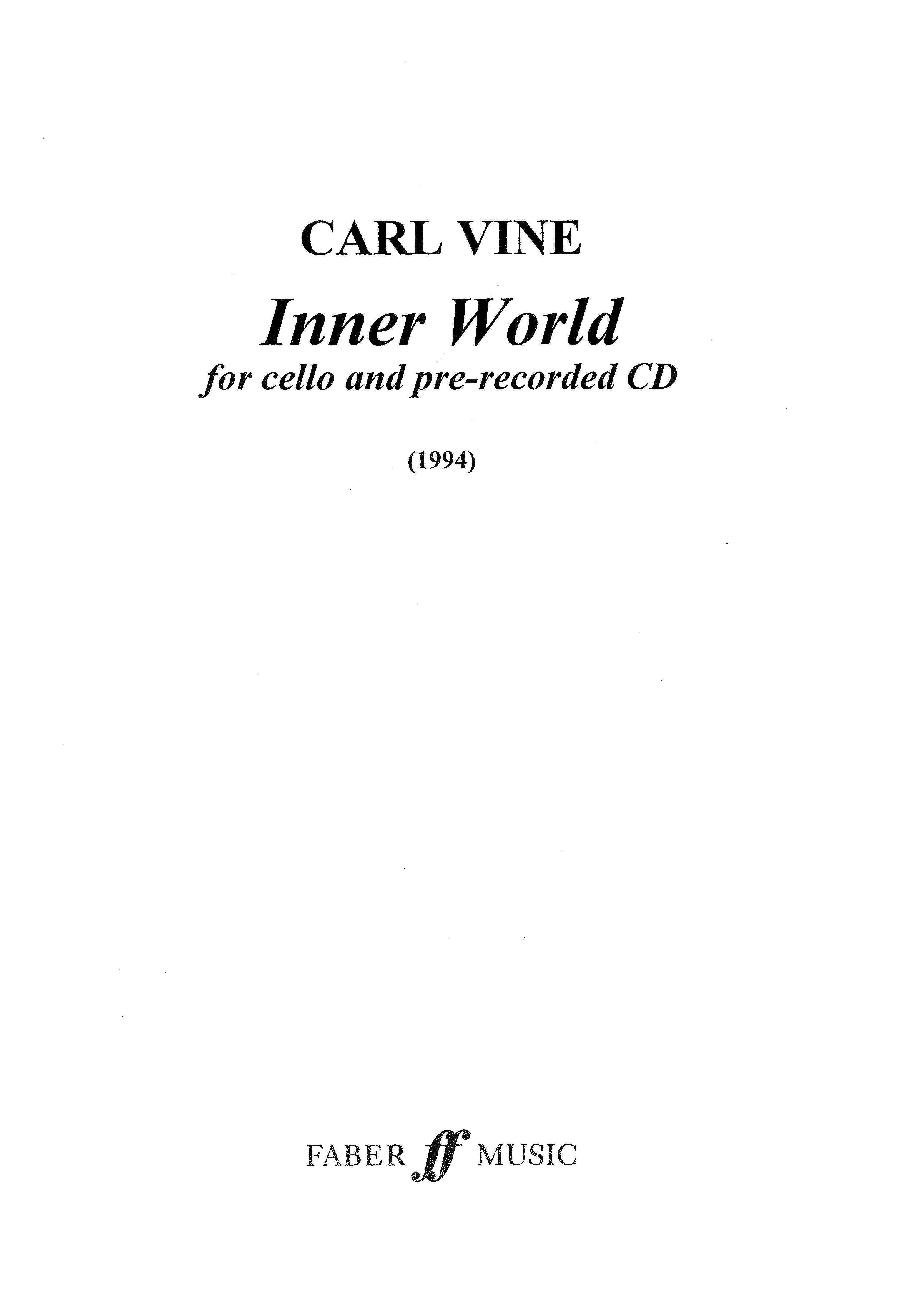 Inner World - Cello/Pre-recorded CD (Digital Download)