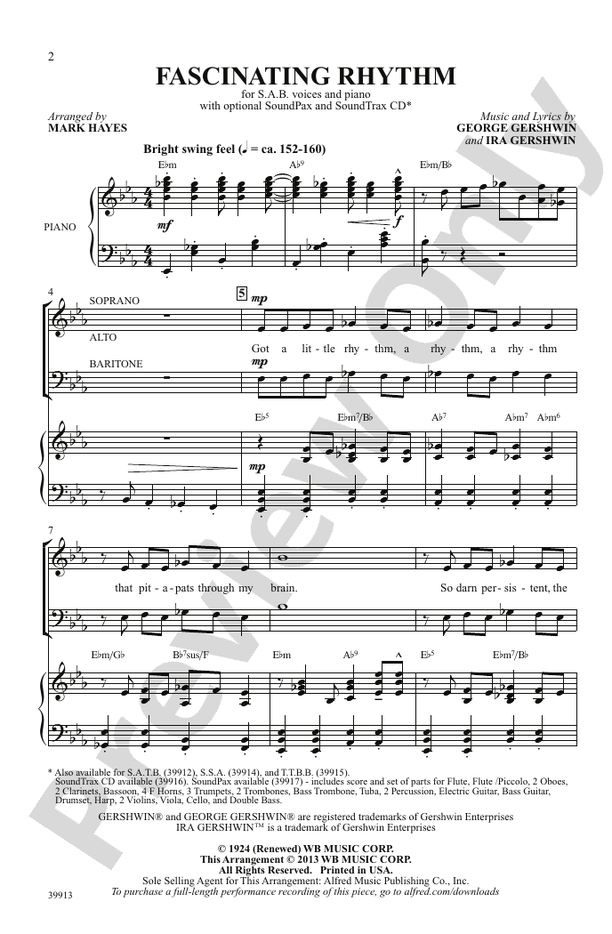 Fascinating Rhythm – SAB Choral Octavo (Digital Download)