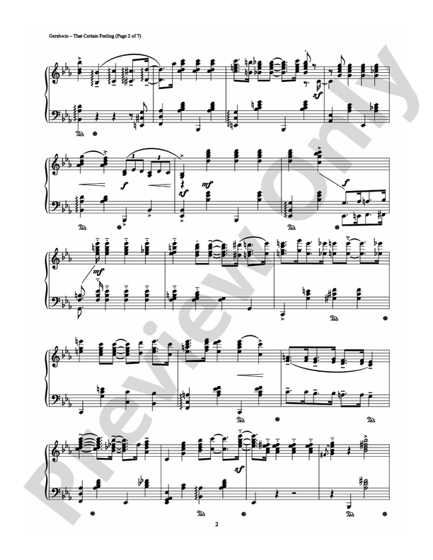 That Certain Feeling - Piano (Digital Download)