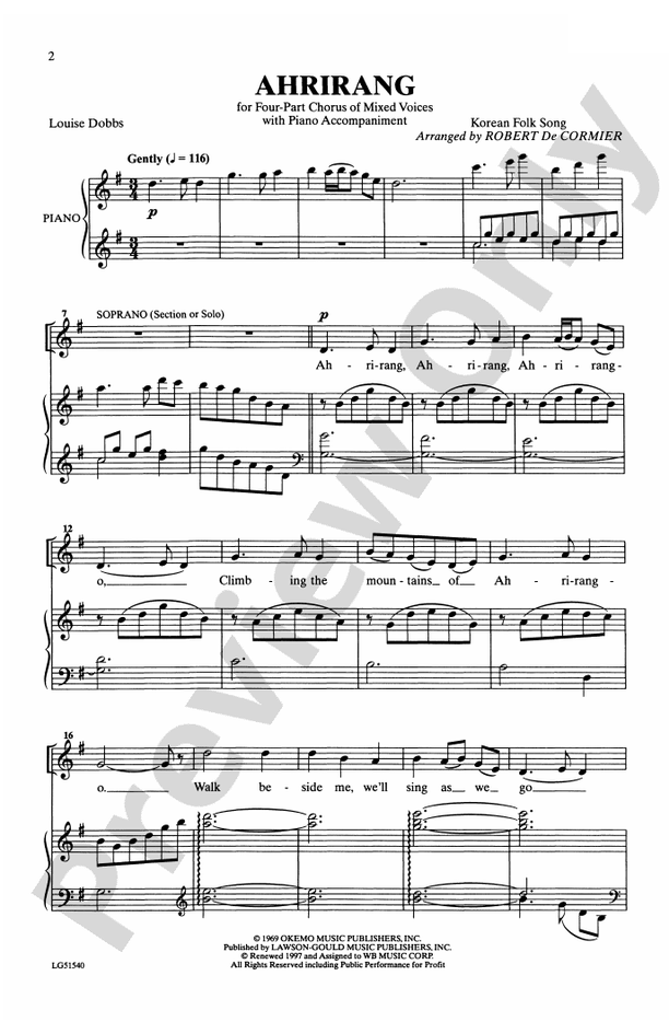 Ahrirang - SATB Choral Octavo (Digital Download)