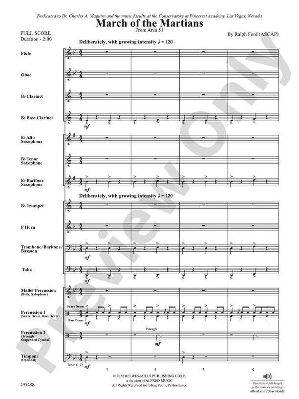 March of the Martians - Concert Band Conductor Score & Parts (Digital Download)