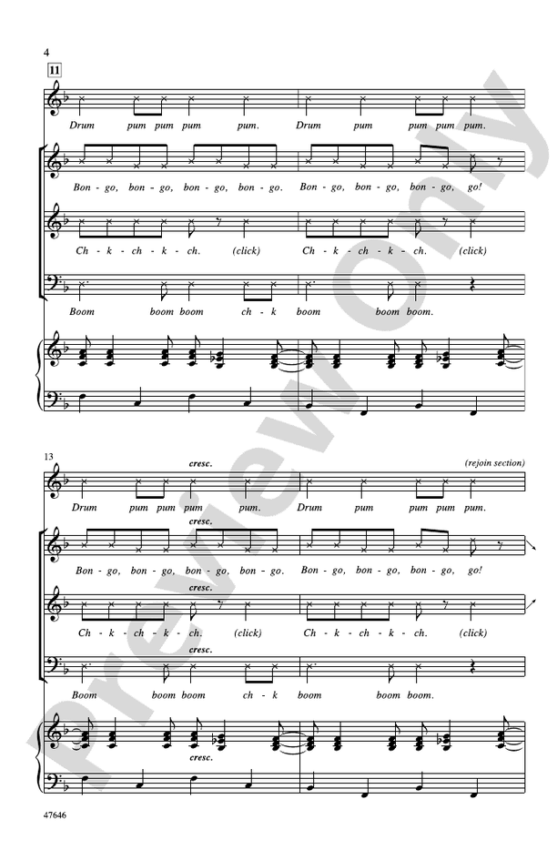 Bang the Drum All Day – SAB Choral Octavo (Digital Download)