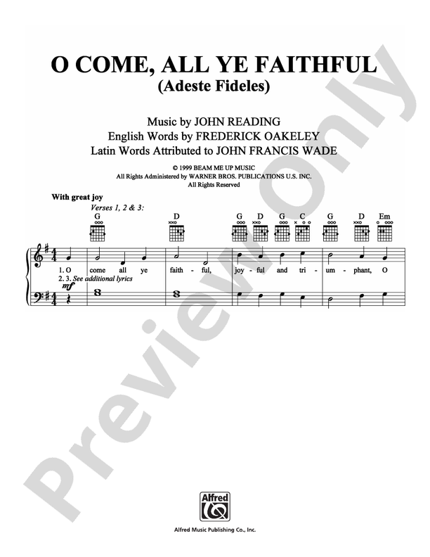 O Come, All Ye Faithful -  John Reading - PVG (Digital Download)