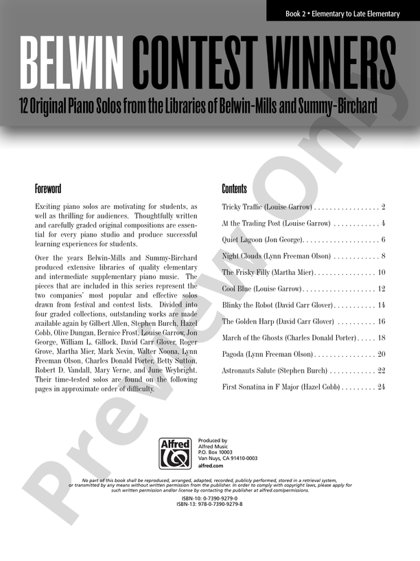 Belwin Contest Winners, Book 2 - Piano (Digital Download)