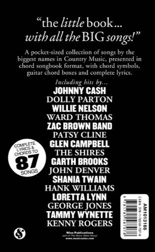 Little Black Songbook: Country Guitar - Guitar Chord Songbook Wise AM1013166