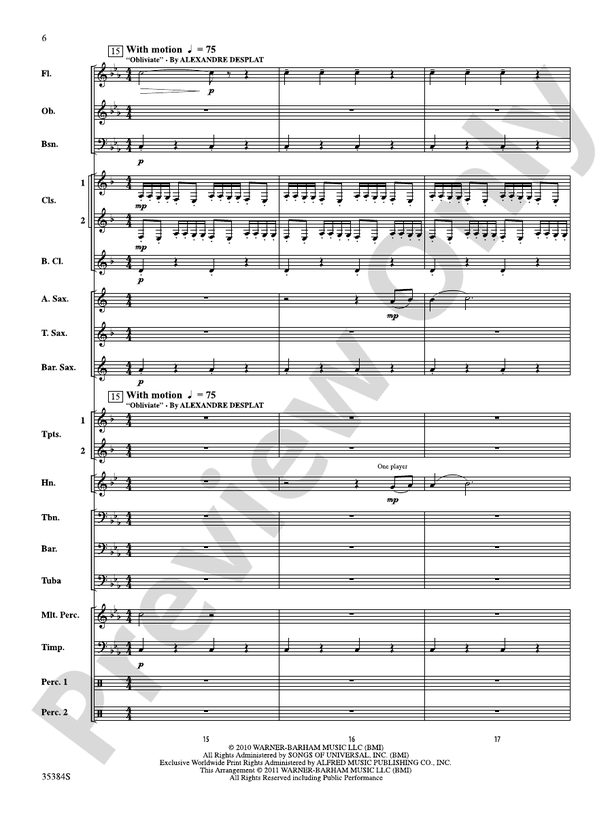Harry Potter and the Deathly Hallows, Part 1, Selections from - Concert Band Conductor Score & Parts (Digital Download)