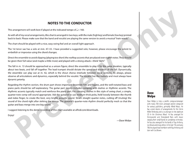 This Can't Be Love (Arr. Dave Wolpe) - Jazz Ensemble Conductor Score & Parts(Digital Download)