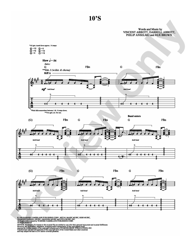 10's - Guitar TAB (Digital Download)
