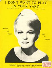 I Don't Want To Play In Your Yard - Peggy Lee - PVG (Digital Download)