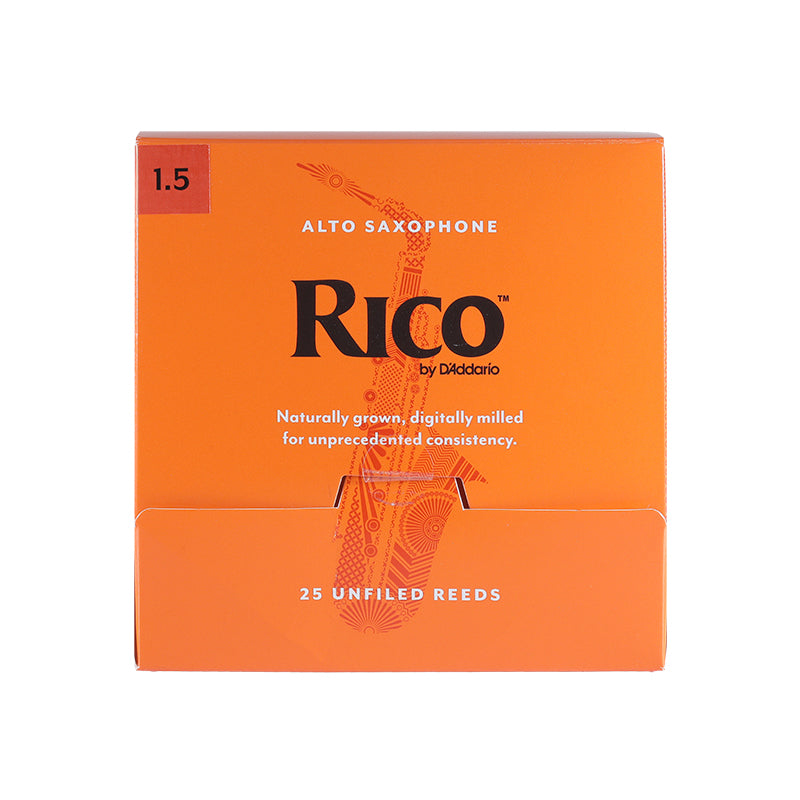 Rico Alto Saxophone Reeds, Strength 1.5, 25-Pack