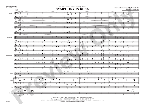 Symphony in Riffs (Grade 5) - Jazz Ensemble Conductor Score & Parts (Digital Download)