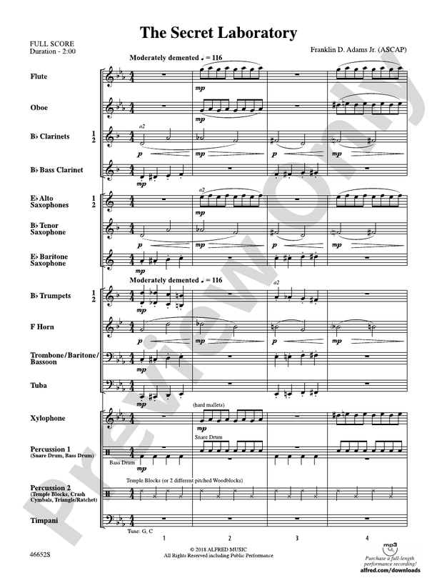 The Secret Laboratory - Concert Band Conductor Score & Parts (Digital Download)