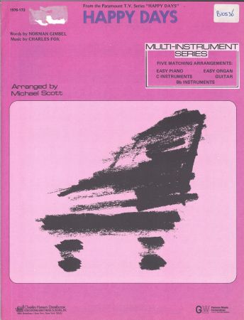 Happy Days - Melody/Lyrics/Chords (Digital Download)