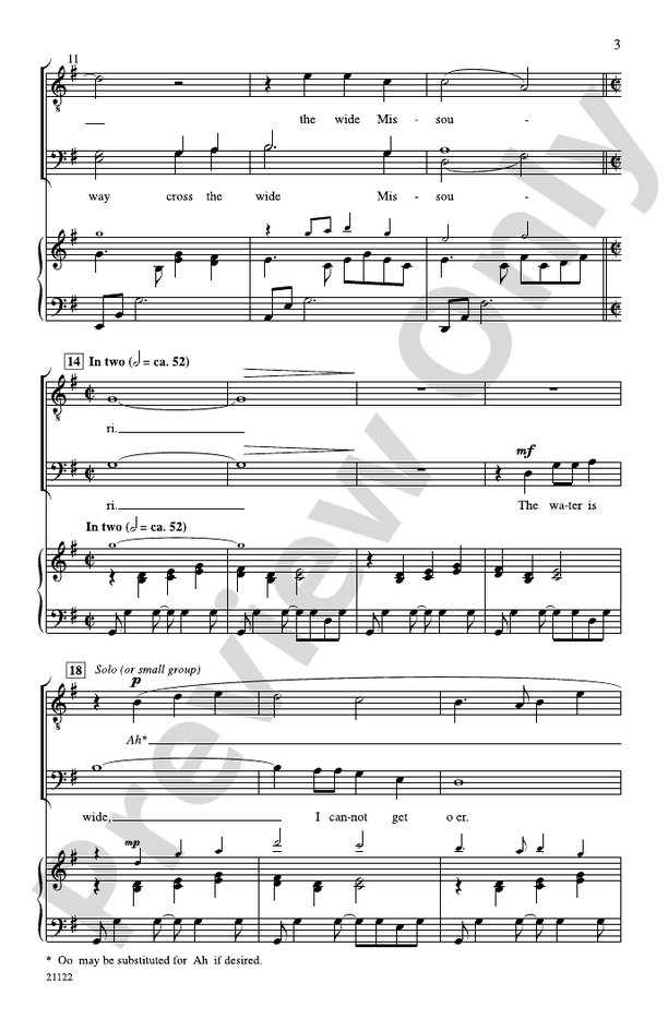 Cross the Wide Missouri - TBB Choral Octavo (Digital Download)