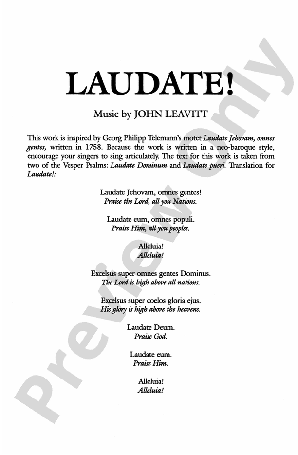 Laudate! – SATB Choral Octavo (Digital Download)
