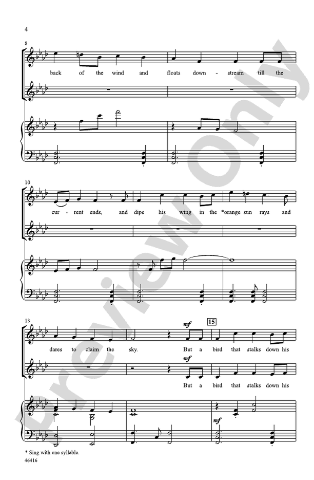 Caged Bird – SSAA Choral Octavo (Digital Download)