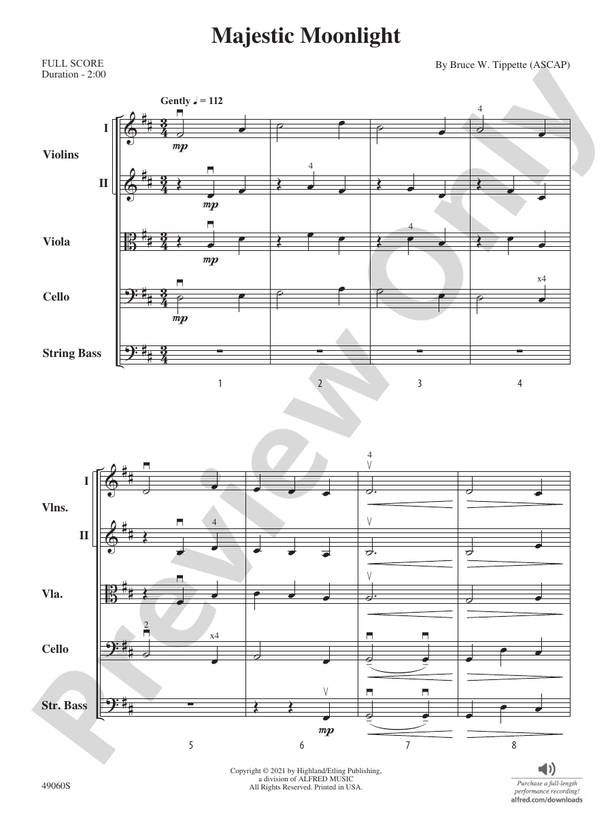 Majestic Moonlight - String Orchestra Conductor Score & Parts (Digital Download)