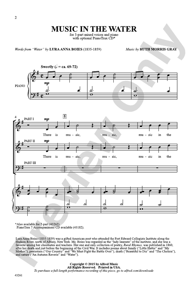 Music in the Water – 3-Part Mixed Choral Octavo (Digital Download)