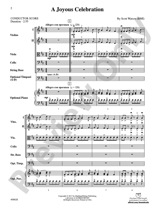 A Joyous Celebration - String Orchestra Conductor Score & Parts (Digital Download)