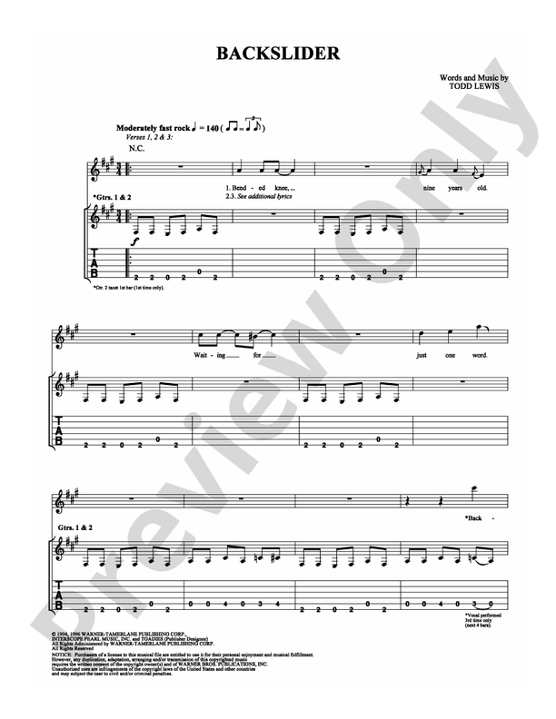 Backslider - Guitar TAB (Digital Download)